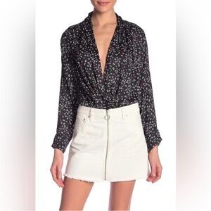Free people ladylike printed body suit